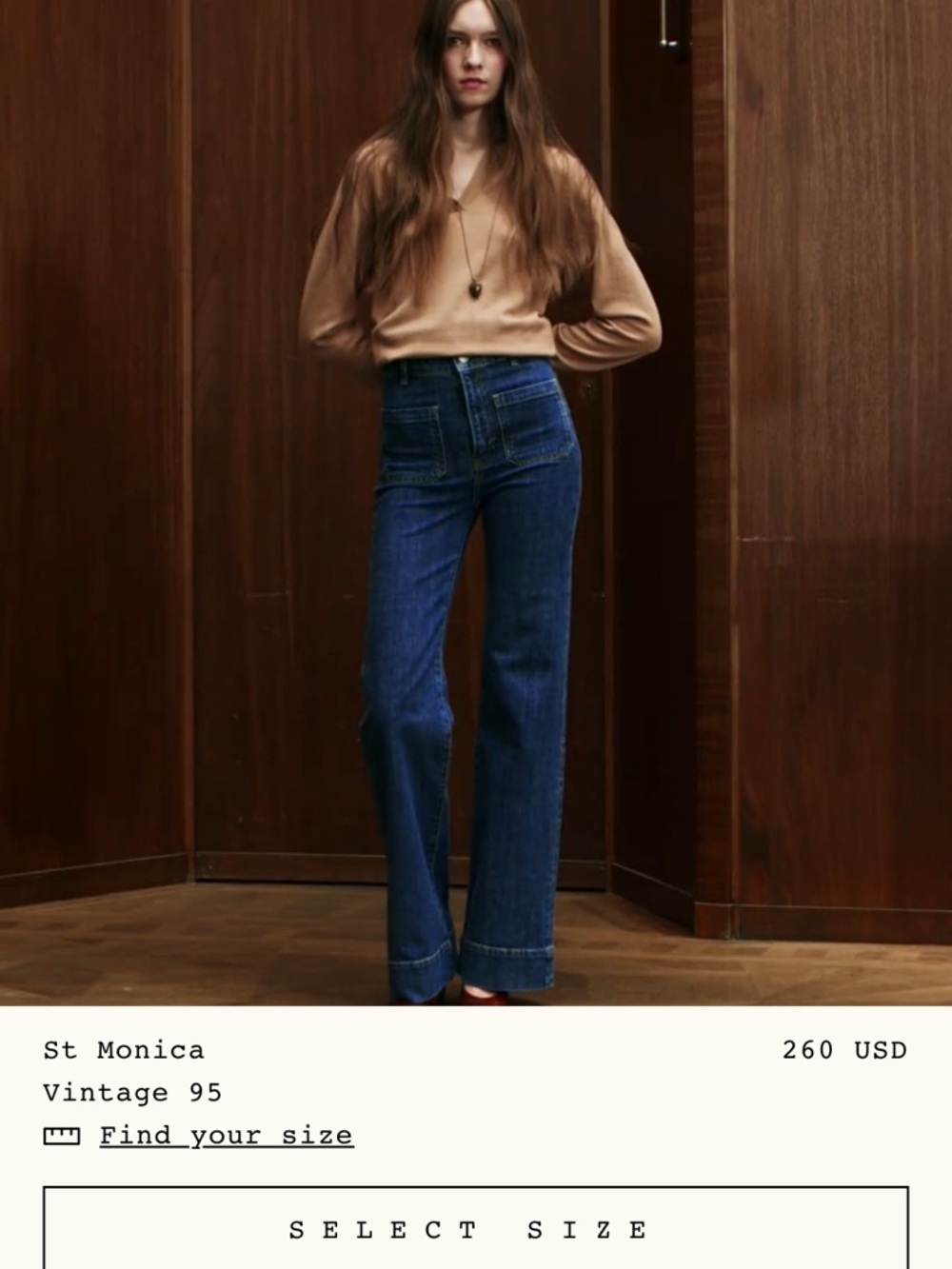 Jeanerica St. Monica High-Rise Wide Leg Jeans in Dark Blue size 24